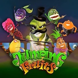 Jumping Fruits slot logo by Wazdan at BetPanda Casino